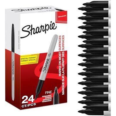 Sharpie permanenta märkpennor Fin spets Svart 24 stycken Sharpie permanenta märkpennor Fin spets Svart 24 stycken