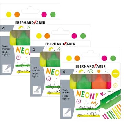 Eberhard Faber 599046 – överstrykningspenna set, 12 markörer i 4 neonfärger, 2–5 mm sticktjocklek, för barn och vuxna Eberhard Faber 599046 – överstrykningspenna set, 12 markörer i 4 neonfärger, 2–5 mm sticktjocklek, för barn och vuxna
