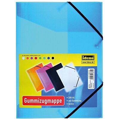 Idena 213374 – Samlarmapp med elastiskt band för DIN A4, tillverkad av polypropen, genomskinlig turkos, 1 styck Idena 213374 – Samlarmapp med elastiskt band för DIN A4, tillverkad av polypropen, genomskinlig turkos, 1 styck