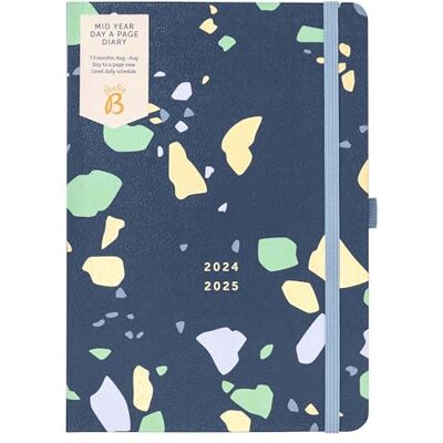 Busy B Mid Year Day a Page Diary Augusti 2024 Augusti 2025. Terrazzo A5 daglig akademisk dag en sidplanerare med pennhållare, elastisk stängning och årsplanerare. FSC®-certifierad Busy B Mid Year Day a Page Diary Augusti 2024 Augusti 2025. Terrazzo A5 daglig akademisk dag en sidplanerare med pennhållare, elastisk stängning och årsplanerare. FSC®-certifierad
