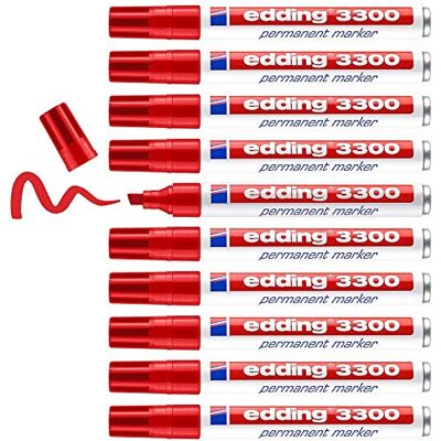 edding Permanentmarkör 3300, Märkpennor, påfyllbar, 1–5 mm, röd edding Permanentmarkör 3300, Märkpennor, påfyllbar, 1–5 mm, röd