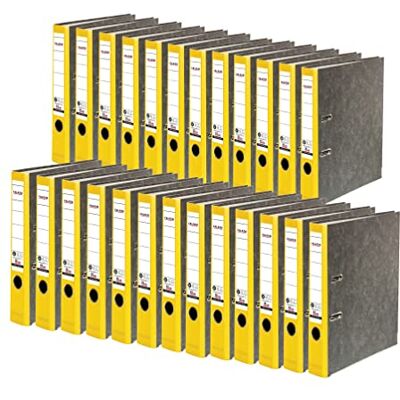 FALKEN Återvinningsspak bågfiler, A4, 5 cm ryggrad gul, paket 25 FALKEN Återvinningsspak bågfiler, A4, 5 cm ryggrad gul, paket 25