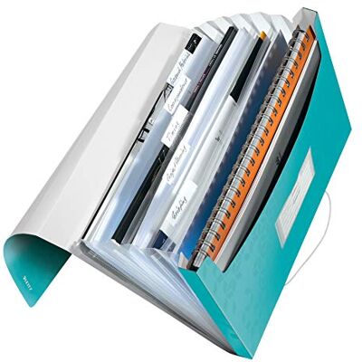 Leitz WOW Projektmapp, 6 fack, A4, gummiband, isblå, 45890051 Leitz WOW Projektmapp, 6 fack, A4, gummiband, isblå, 45890051