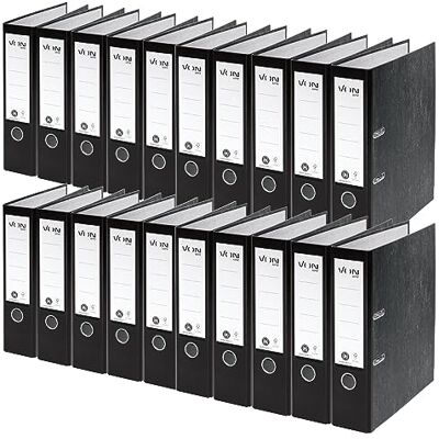 Leitz Von Mapp A4, 20-pack, 100% återvunnet papper, 80 mm ryggbredd, FRÅN , för 600 ark, blå ängel och FSC-certifierad, för skola, studier och hem, svart, 10530095 Leitz Von Mapp A4, 20-pack, 100% återvunnet papper, 80 mm ryggbredd, FRÅN , för 600 ark, blå ängel och FSC-certifierad, för skola, studier och hem, svart, 10530095