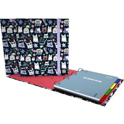 Grafoplás Grafoplas A4-ringpapp, bits & Bobs Miau, inklusive ersättning + avdelare + planerare + klistermärken + genomskinligt kuvert, perfekt för skolbarn Grafoplás Grafoplas A4-ringpapp, bits & Bobs Miau, inklusive ersättning + avdelare + planerare + klistermärken + genomskinligt kuvert, perfekt för skolbarn