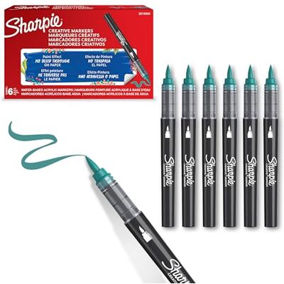 Sharpie Creative Marker Akrylpennor för målning Vattenbaserade märkpennor för målning Bläcket rinner inte och fungerar på nästan alla ytor Penselspets Smaragdgrön 6 Räkningar Sharpie Creative Marker Akrylpennor för målning Vattenbaserade märkpennor för målning Bläcket rinner inte och fungerar på nästan alla ytor Penselspets Smaragdgrön 6 Räkningar
