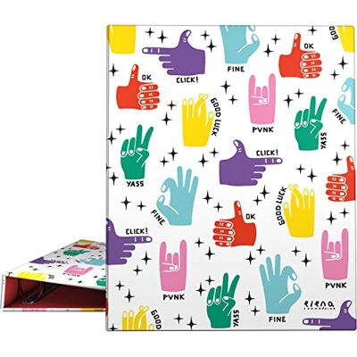 Grafoplás 88142643. Mapp med ringar, A4, 4 blandade ringar 25mm, Elena Corredoira, Hands, FSC-certifikat Grafoplás 88142643. Mapp med ringar, A4, 4 blandade ringar 25mm, Elena Corredoira, Hands, FSC-certifikat