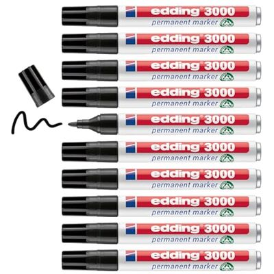 edding 3000 4-3000001 Permanent Märkpenna, Svart, Paket med 10 edding 3000 4-3000001 Permanent Märkpenna, Svart, Paket med 10