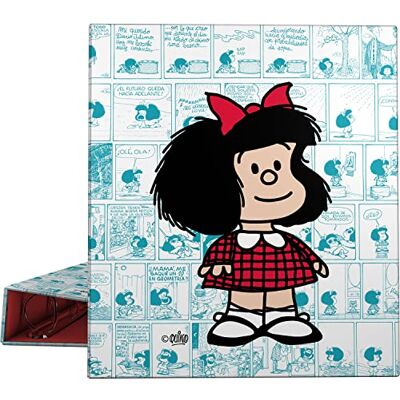Grafoplás A4-ringmapp 4 blandade ringar 40mm Mafalda Vinjetter samling Mjuk vid beröring FSC-certifikat Grafoplás A4-ringmapp 4 blandade ringar 40mm Mafalda Vinjetter samling Mjuk vid beröring FSC-certifikat