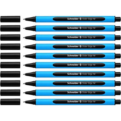 Schneider Slider Edge M kulspetspenna (linjestyrka: M, dokumentäkta, triangelpenna) förpackning med 10 svart Schneider Slider Edge M kulspetspenna (linjestyrka: M, dokumentäkta, triangelpenna) förpackning med 10 svart