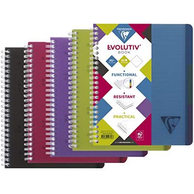 Clairefontaine 329156C Evolutiv Book (med register, DIN A4, 21 x 29,7 cm, linjerad, 120 ark) 1 st färgsorterad Clairefontaine 329156C Evolutiv Book (med register, DIN A4, 21 x 29,7 cm, linjerad, 120 ark) 1 st färgsorterad