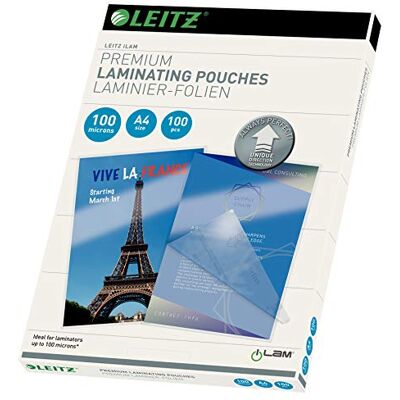 Leitz Lamineringspåsar, Vit, Paket med 100 Leitz Lamineringspåsar, Vit, Paket med 100