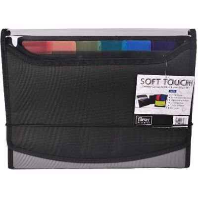 Filexec Soft Touch vadderad kanvas fönster expanderande fil, 13 fickor, 1 paket, svart (46227-8) Filexec Soft Touch vadderad kanvas fönster expanderande fil, 13 fickor, 1 paket, svart (46227-8)