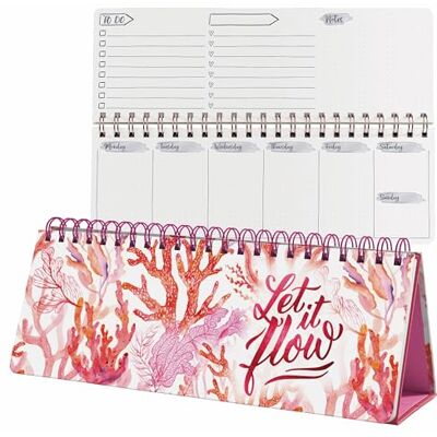 Sigel JP104 Wochenplaner Jolie undatiert, 1/2 A4 quer, , koralle, violett, pink: Notebook Jolie, Classic, Underwater Miracles, Hardcover Sigel JP104 Wochenplaner Jolie undatiert, 1/2 A4 quer, , koralle, violett, pink: Notebook Jolie, Classic, Underwater Miracles, Hardcover