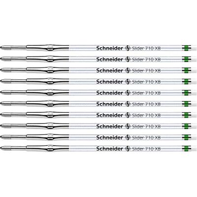 Schneider 171004 Slider 710 kulspetspenna påfyllning ViscoGlide teknik linjebredd XB förpackning med 10 grön Schneider 171004 Slider 710 kulspetspenna påfyllning ViscoGlide teknik linjebredd XB förpackning med 10 grön