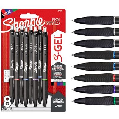 Sharpie S-Gel Gelpennor Mediumspets (0,7 mm) Blandade färger 8 stycken Sharpie S-Gel Gelpennor Mediumspets (0,7 mm) Blandade färger 8 stycken