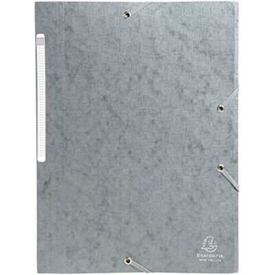 Exacompta Ref. 55756E Förpackning med 10 st Scotten elastiska mappar Maxi Capacity 3-flikiga fickor i glansig präglad kartong storlek 24 x 32 cm för A4-dokument färg grå Exacompta Ref. 55756E Förpackning med 10 st Scotten elastiska mappar Maxi Capacity 3-flikiga fickor i glansig präglad kartong storlek 24 x 32 cm för A4-dokument färg grå