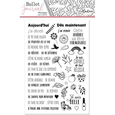 Aladine Stampo Bullet Journal Meddelande Skumstämpelbräda, silikonavtryck perfekt för Bullet Journal, Scrapbooking, anteckningsböcker DIY kreativ fritid Aladine Stampo Bullet Journal Meddelande Skumstämpelbräda, silikonavtryck perfekt för Bullet Journal, Scrapbooking, anteckningsböcker DIY kreativ fritid