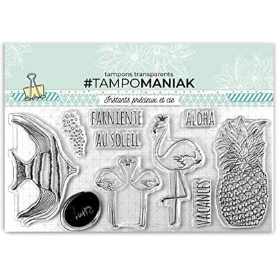 Tampomaniak Set med 10 tydliga aloha-stämplar 10 x 21 cm Tampomaniak Set med 10 tydliga aloha-stämplar 10 x 21 cm