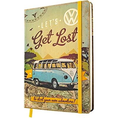 ART Anteckningsbok i retrostil, A5, VW Bulli – Let´s Get Lost – Presentidé för Volkswagen-buss, Official License Product (OLP), bullet journal dotted, vintagedesign ART Anteckningsbok i retrostil, A5, VW Bulli – Let´s Get Lost – Presentidé för Volkswagen-buss, Official License Product (OLP), bullet journal dotted, vintagedesign