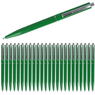 Westcott kulspetspenna ALLTIME grön 25 stycken Indragbara biropennor med grönt bläck linjebredd M med X20 standardpåfyllning dokumentsäker ISO 12757-2 Robust metallklämma E-737463 00 Westcott kulspetspenna ALLTIME grön 25 stycken Indragbara biropennor med grönt bläck linjebredd M med X20 standardpåfyllning dokumentsäker ISO 12757-2 Robust metallklämma E-737463 00