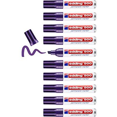 edding 500 permanent markör lila 10 pennor fasad spets 2–7 mm snabbtorkande, vatten- och friktionssäker för kartong, plast, trä, metall, glas edding 500 permanent markör lila 10 pennor fasad spets 2–7 mm snabbtorkande, vatten- och friktionssäker för kartong, plast, trä, metall, glas