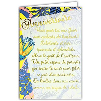 Afie 69-3021 ANNIVERSARIER-kort med stor ordtext i guldguldförgyllning som lyser; levereras med matchande färgkuvert ; stängt kortformat 11,5 x 17 cm, tillverkad i Frankrike Afie 69-3021 ANNIVERSARIER-kort med stor ordtext i guldguldförgyllning som lyser; levereras med matchande färgkuvert ; stängt kortformat 11,5 x 17 cm, tillverkad i Frankrike
