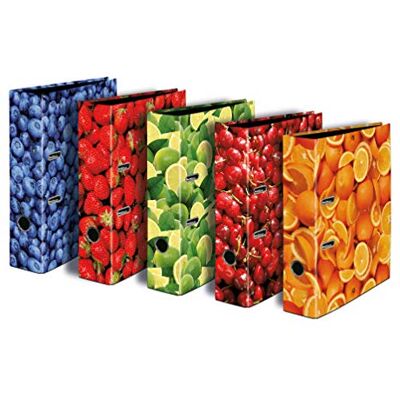 FALKEN Original 10-pack motivmapp. Made in Germany. 8 cm bred DIN A4 motiv sorterad serie frukt, ringmapp Briefordner kontorsmapp plastmapp spårmapp FALKEN Original 10-pack motivmapp. Made in Germany. 8 cm bred DIN A4 motiv sorterad serie frukt, ringmapp Briefordner kontorsmapp plastmapp spårmapp
