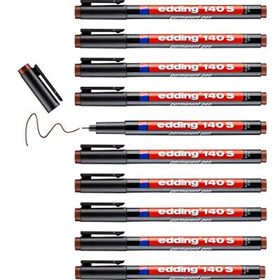 edding 140 S permanent penna – blå – 10 pennor – rund spets 0,3 mm – penna för att skriva på glas, plast, folie och släta ytor – permanent, snabbtorkande, fläckbeständig och vattentät edding 140 S permanent penna – blå – 10 pennor – rund spets 0,3 mm – penna för att skriva på glas, plast, folie och släta ytor – permanent, snabbtorkande, fläckbeständig och vattentät