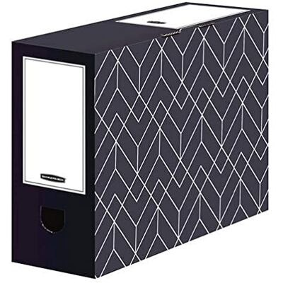 Bankers Box Arkivlåda A4, Décor-serien för kontor och hem, 100 mm ryggbredd, tillverkad av 100% återvunnen wellpapp, färg/motiv: midnattsblå, 5 stycken Bankers Box Arkivlåda A4, Décor-serien för kontor och hem, 100 mm ryggbredd, tillverkad av 100% återvunnen wellpapp, färg/motiv: midnattsblå, 5 stycken