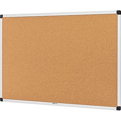 Amazon Basics Anteckningsbräda av kork, rektangulär aluminiumram, 90 x 60 cm, silver Amazon Basics Anteckningsbräda av kork, rektangulär aluminiumram, 90 x 60 cm, silver