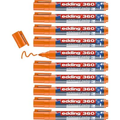 edding 360 whiteboardmarker orange 10 whiteboard pens round tip 1.5-3 mm whiteboard pen dry wipe for whiteboards, flipcharts, pinboards, magnetic and memo boards sketchnotes edding 360 whiteboardmarker orange 10 whiteboard pens round tip 1.5-3 mm whiteboard pen dry wipe for whiteboards, flipcharts, pinboards, magnetic and memo boards sketchnotes