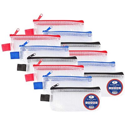 Habercrafts Mini Tuff Bag 12 st genomskinliga plastfickor med dragkedja, vattentålig, förstärkt nätficka med dragkedja Habercrafts Mini Tuff Bag 12 st genomskinliga plastfickor med dragkedja, vattentålig, förstärkt nätficka med dragkedja