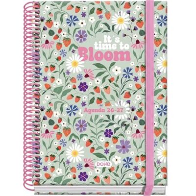 DOHE Skolagenda 2026 2027 September till Juni, Dag Per Sida, A5 (15x21 cm), Hårt Omslag, Spiralbindning och Elastiskt Band, 2 Sidor med Klistermärken, Spanska och Engelska Bloom DOHE Skolagenda 2026 2027 September till Juni, Dag Per Sida, A5 (15x21 cm), Hårt Omslag, Spiralbindning och Elastiskt Band, 2 Sidor med Klistermärken, Spanska och Engelska Bloom