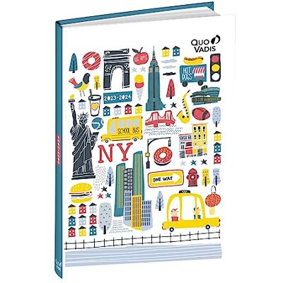 QUO VADIS Cities EUROTEXTAGENDA skoldagbok 12 x 17 cm New York år 2022-2023 QUO VADIS Cities EUROTEXTAGENDA skoldagbok 12 x 17 cm New York år 2022-2023