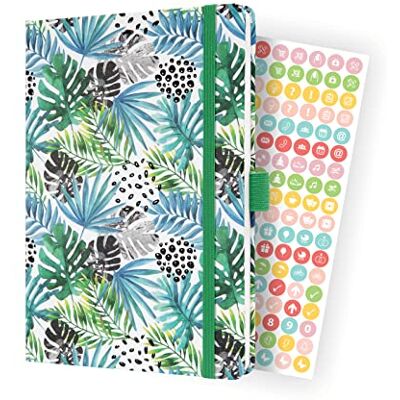 Sigel J4355 Veckokalender Jolie 2024, Green Jungle Fever, ca. A5, inbundet omslag, gummiband, pennögla, fickficka, 174 sidor, tillverkat av hållbart papper, mötesplanerare Sigel J4355 Veckokalender Jolie 2024, Green Jungle Fever, ca. A5, inbundet omslag, gummiband, pennögla, fickficka, 174 sidor, tillverkat av hållbart papper, mötesplanerare