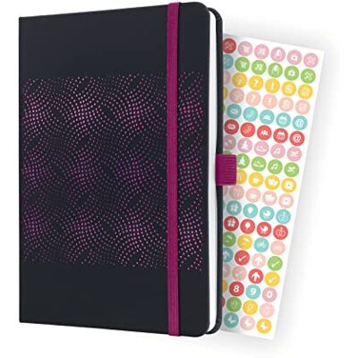 Sigel J4213 veckokalender Jolie 2024, ca A5, svart, rosa, inbundet lock, gummiband, pennögla, fickficka, 174 s, tillverkad av hållbart papper, planerare Sigel J4213 veckokalender Jolie 2024, ca A5, svart, rosa, inbundet lock, gummiband, pennögla, fickficka, 174 s, tillverkad av hållbart papper, planerare