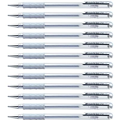 Pentel 0,8 mm spets hybrid gel metalliskt bekvämt fingergrepp bläckpenna – silver Pentel 0,8 mm spets hybrid gel metalliskt bekvämt fingergrepp bläckpenna – silver
