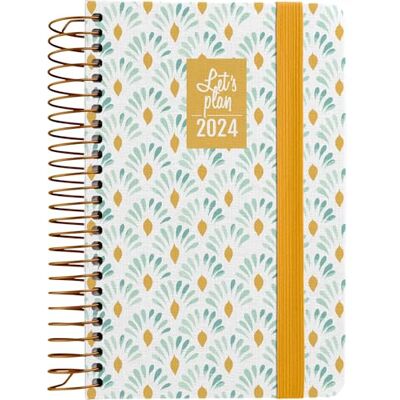 Grafoplás Liten agenda 2024 Svenska A6 Daisy Design 10,5x16,5cm Vy Dag Page Spiral Hård fodrad i tryckt tyg Elastisk stängning Perfekt för att hantera din tid Grafoplás Liten agenda 2024 Svenska A6 Daisy Design 10,5x16,5cm Vy Dag Page Spiral Hård fodrad i tryckt tyg Elastisk stängning Perfekt för att hantera din tid