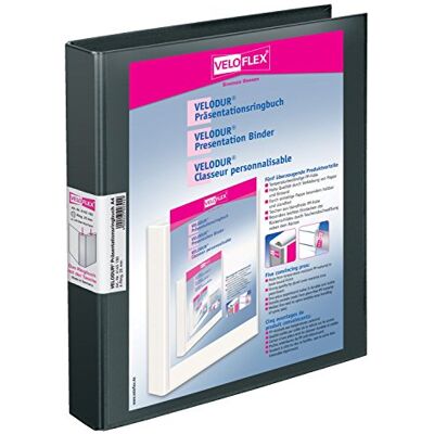 VELOFLEX 4143180 presentationsringbok Velodur, DIN A4, 4-ringmekanik, 265 x 315 x 40, med ytterfickor, svart VELOFLEX 4143180 presentationsringbok Velodur, DIN A4, 4-ringmekanik, 265 x 315 x 40, med ytterfickor, svart