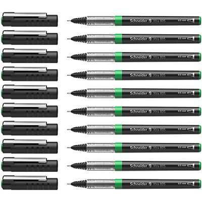 Schneider Xtra 805 kulspetspenna (tubspets i rostfritt stål, 0,5 mm) förpackning med 10 grön Schneider Xtra 805 kulspetspenna (tubspets i rostfritt stål, 0,5 mm) förpackning med 10 grön