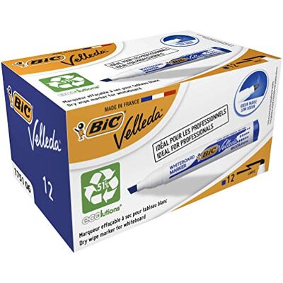 BIC Velleda 1751 Ecolutions torr radering filt – blå, låda med 12 BIC Velleda 1751 Ecolutions torr radering filt – blå, låda med 12