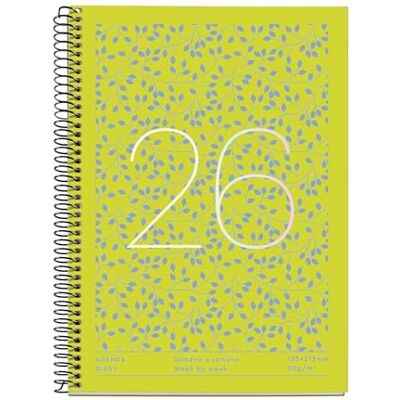 Miquelrius Agenda 2026 18 månader, A5+, veckoplanerare: juli '25 till december'26, veckovisning, metallspiral, fodrad kartong, spanska-engelska-portugisiska Miquelrius Agenda 2026 18 månader, A5+, veckoplanerare: juli '25 till december'26, veckovisning, metallspiral, fodrad kartong, spanska-engelska-portugisiska