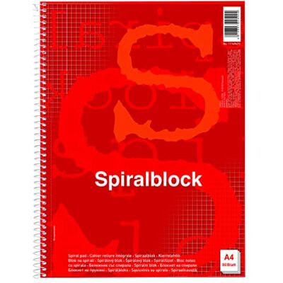 Pelikan NoName 11149473 spiralblock A4, rutat med marginal, 80 ark, 5 stycken Pelikan NoName 11149473 spiralblock A4, rutat med marginal, 80 ark, 5 stycken