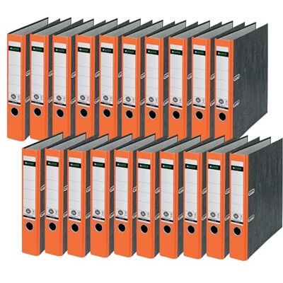 Leitz kvalitetsmapp, 20-pack, original, DIN A4-mapp smal, 5 cm bred, molnmarmorpapper, återvinningsmapp, blå ängel, med 180° mekanik, högsta stabilitet, orange, 10505045 Leitz kvalitetsmapp, 20-pack, original, DIN A4-mapp smal, 5 cm bred, molnmarmorpapper, återvinningsmapp, blå ängel, med 180° mekanik, högsta stabilitet, orange, 10505045