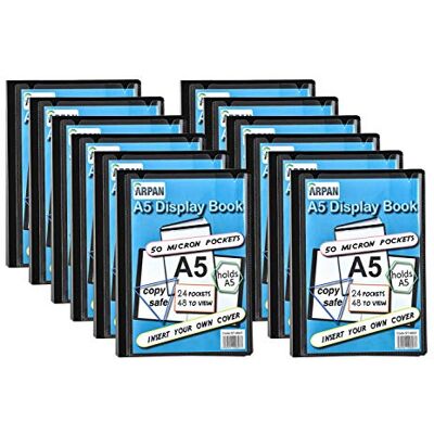 ARPAN Displaybok – 24 fickor svart presentation A5 display bok mapp Folio för proffs, affärer, studenter, projekt, skola, högskola och personlig användning av ARPAN Displaybok – 24 fickor svart presentation A5 display bok mapp Folio för proffs, affärer, studenter, projekt, skola, högskola och personlig användning av