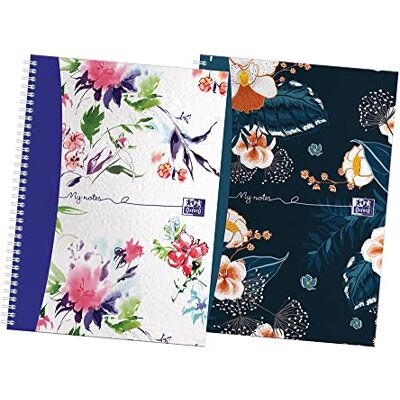 Oxford Botanics Twin Pack, A4 hårt omslag trådbunden anteckningsbok, linjerad med marginal, 140 sidor, Scribzee-aktiverad Oxford Botanics Twin Pack, A4 hårt omslag trådbunden anteckningsbok, linjerad med marginal, 140 sidor, Scribzee-aktiverad