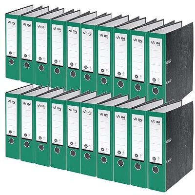 Leitz Von Mapp A4, 20-pack, 100% återvunnet papper, 80 mm ryggbredd, FRÅN , för 600 ark, blå ängel och FSC-certifierad, för skola, studier och hem, grön, 10530055 Leitz Von Mapp A4, 20-pack, 100% återvunnet papper, 80 mm ryggbredd, FRÅN , för 600 ark, blå ängel och FSC-certifierad, för skola, studier och hem, grön, 10530055
