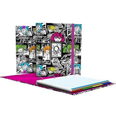Grafoplás 4 ringpärmar med A4-påfyllning, inklusive 100 kvadratiska ark 5 x 5 avdelare genomskinliga kuvert Yuku Bits & Bobs Pop Up Carpebook Ergonomisk rygg Grafoplás 4 ringpärmar med A4-påfyllning, inklusive 100 kvadratiska ark 5 x 5 avdelare genomskinliga kuvert Yuku Bits & Bobs Pop Up Carpebook Ergonomisk rygg
