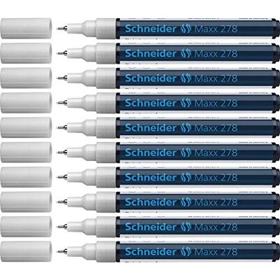 Schneider Maxx 278 set med 10 färg- och dekorationsmarkörer med nålspets vitt bläck Schneider Maxx 278 set med 10 färg- och dekorationsmarkörer med nålspets vitt bläck